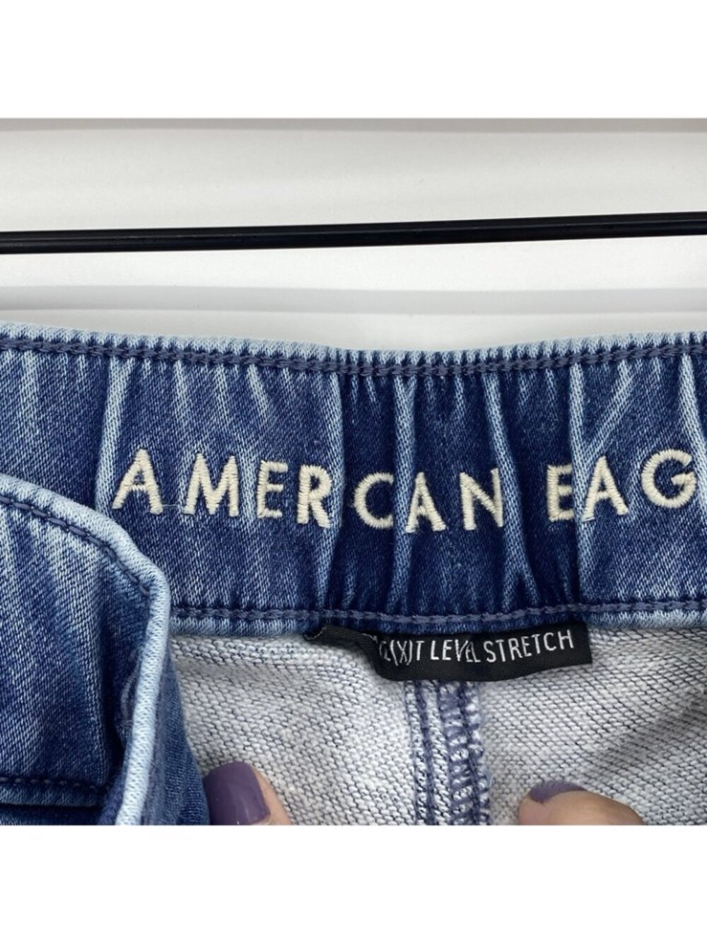 American Eagle Women’s Next Level Stretch Denim Jogger Jeans Size 10 SHORT - Picture 11 of 12